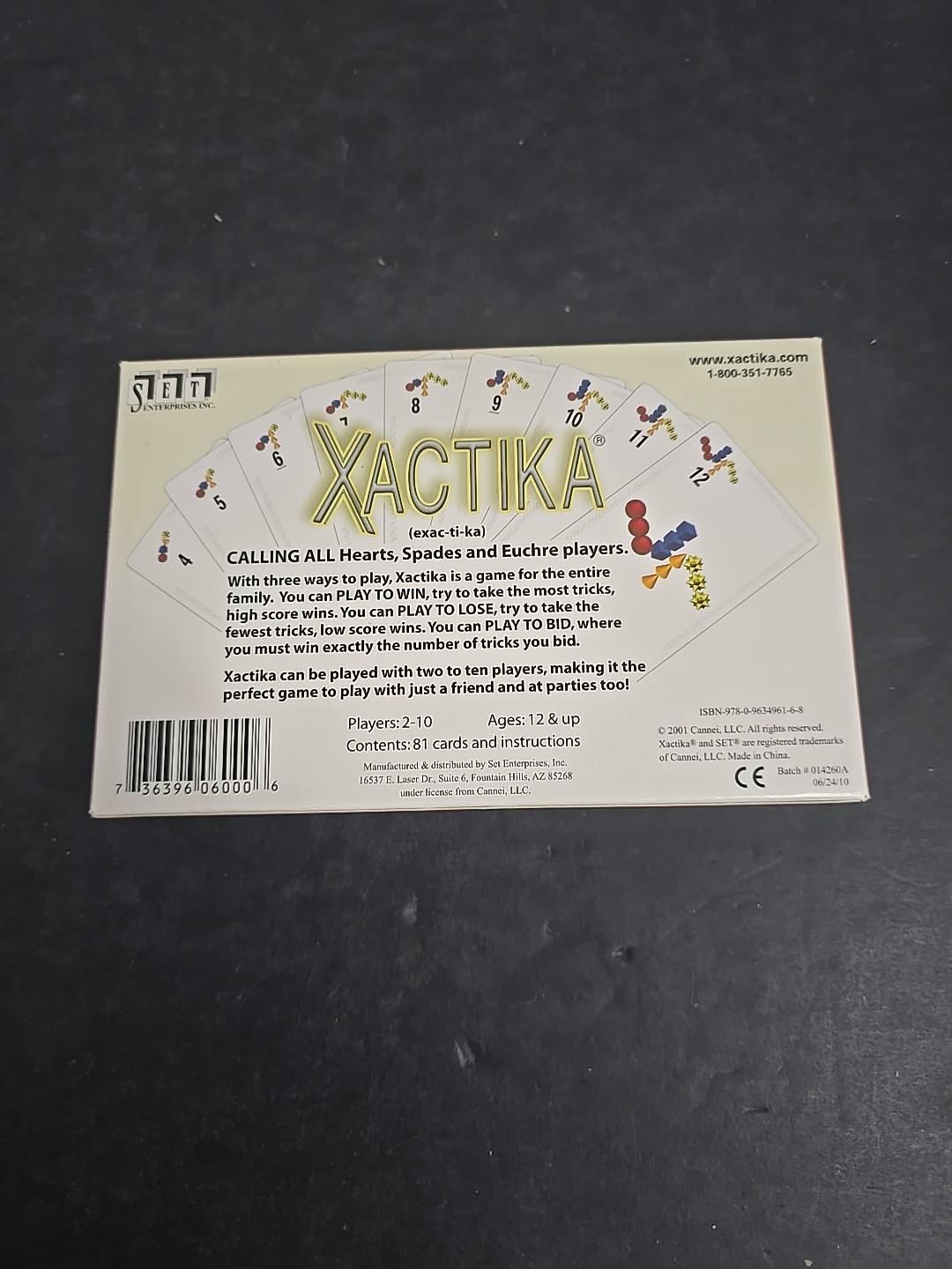 Xactika Card Game – Abstract Strategy Game – OOP – Complete – VG Condition