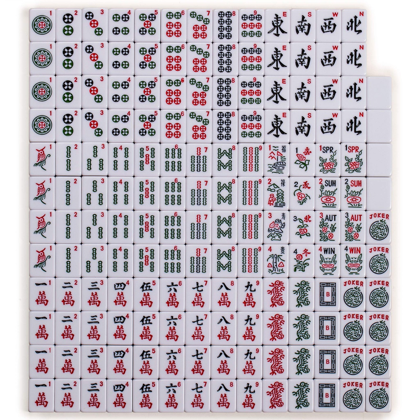Yellow Mountain Imports Set of 166 American Mahjong Tiles, Huntington (Tiles …