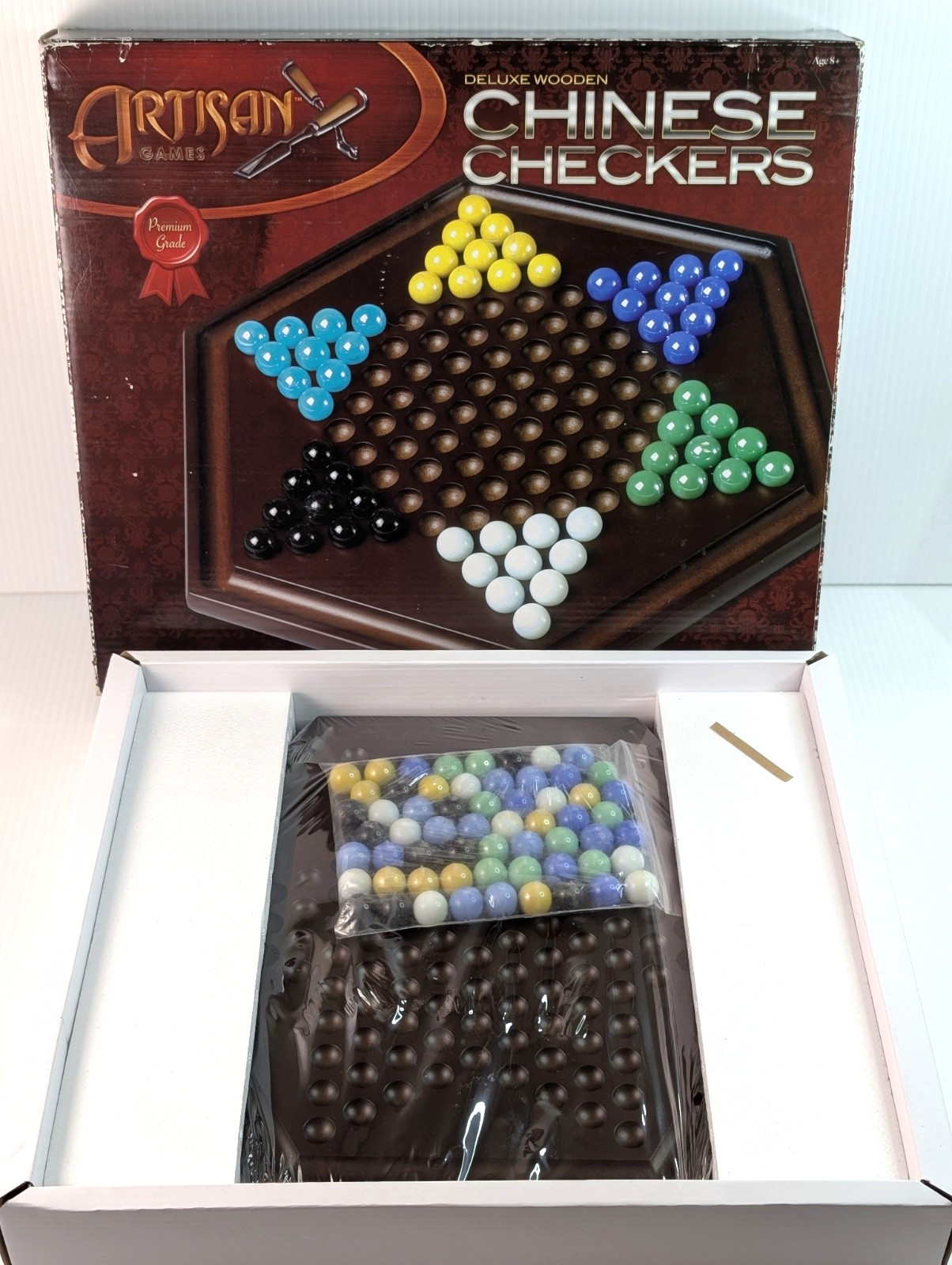 Excalibur Deluxe Wooden Chinese Checkers Mahogany Artisan Games New Gift