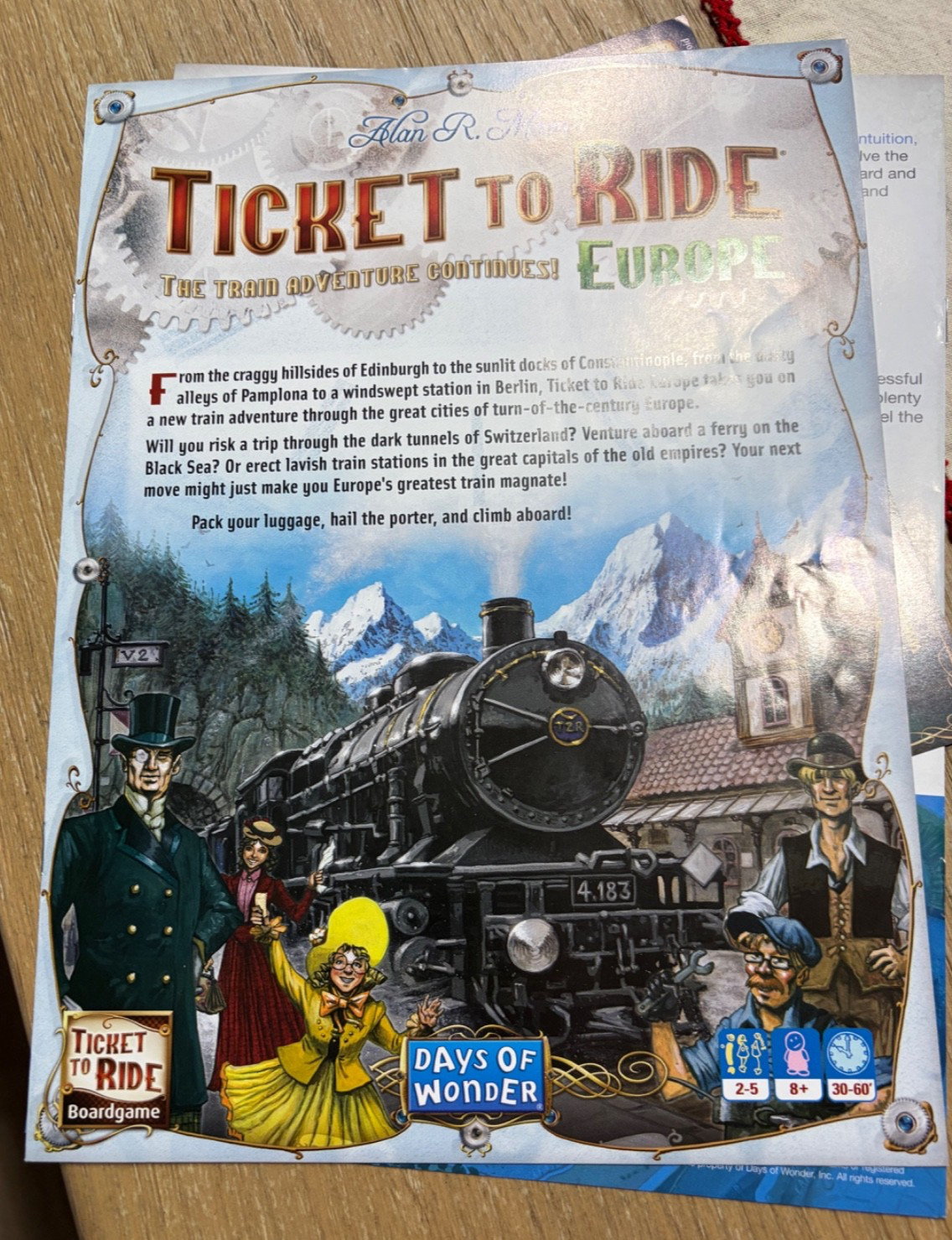 Days of Wonder Ticket to Ride Europe Board Game Mint condition