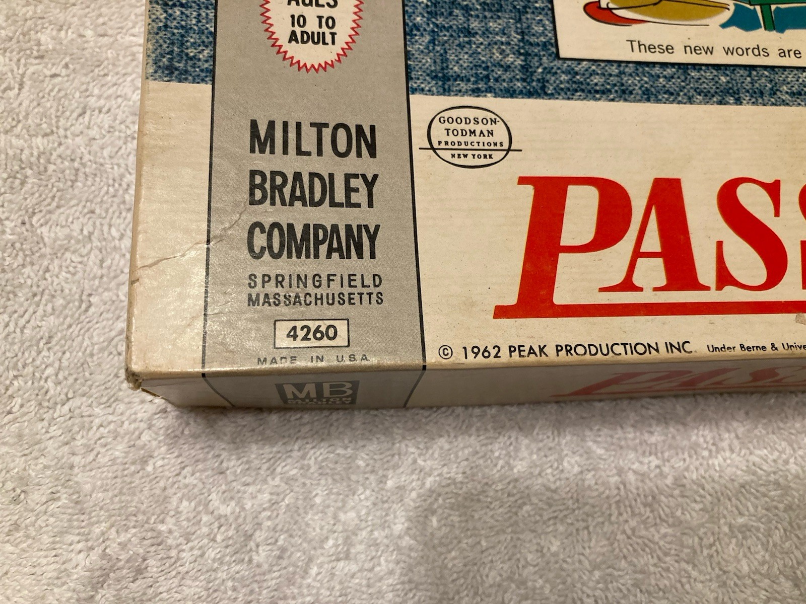 Vintage 1962 Password Game, No. 4260, Complete Set, Milton Bradley Co., USA.