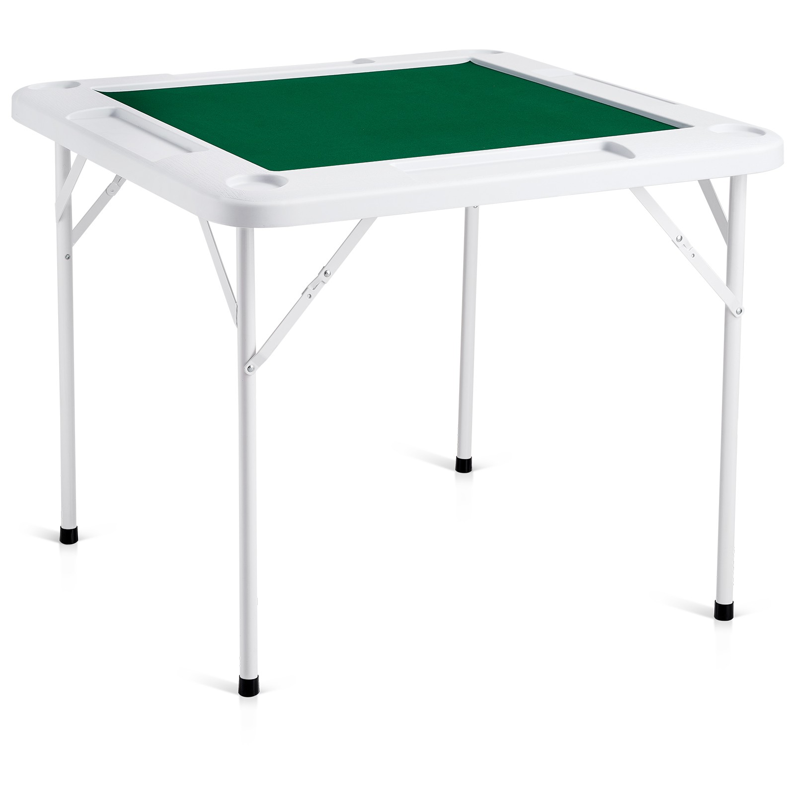 UimosoMahjong Table 4 Player Folding Card Table & Table Mat Cup Holder Chip Tray