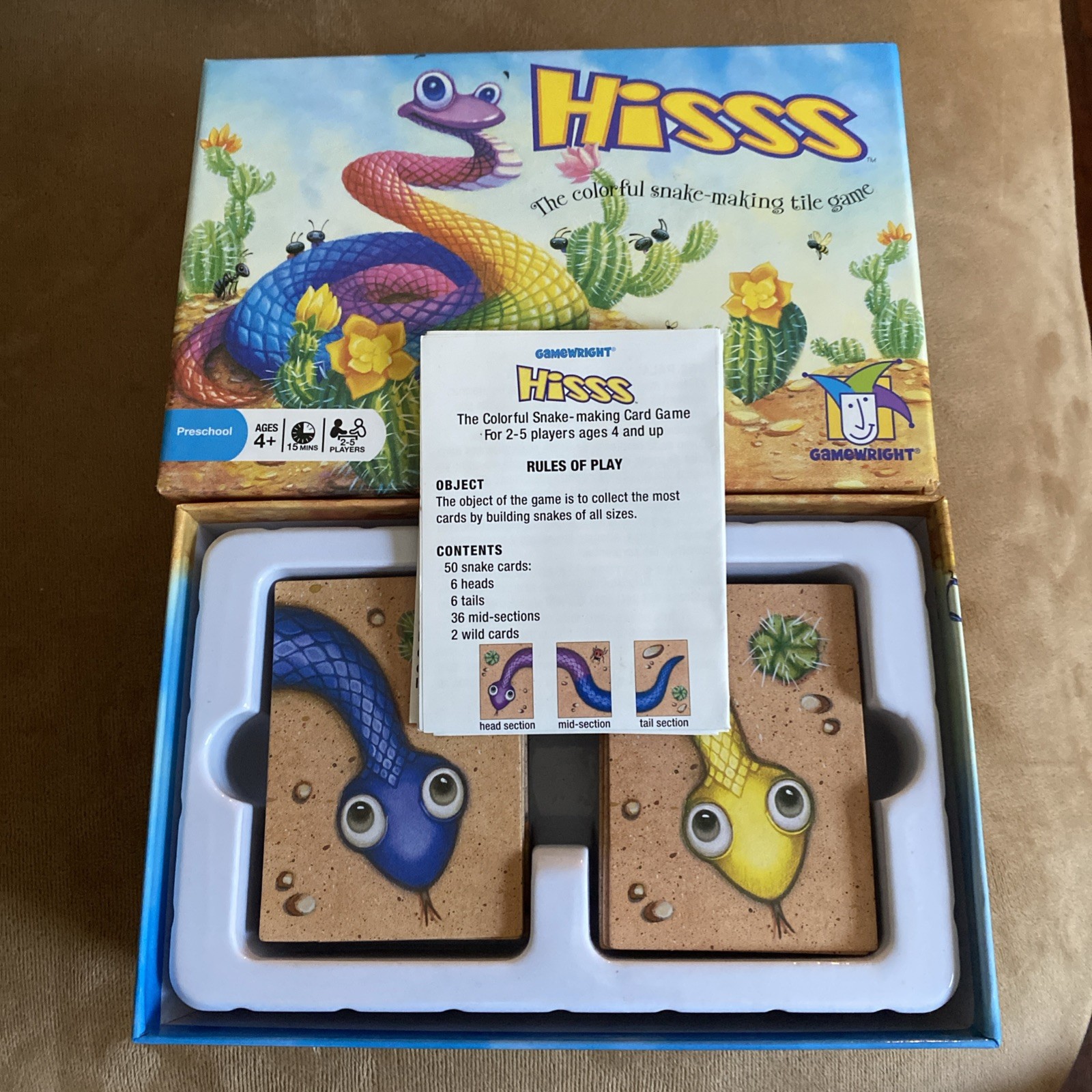 Gamewright Hisss Snake Matching Tile Game Complete Family Kids