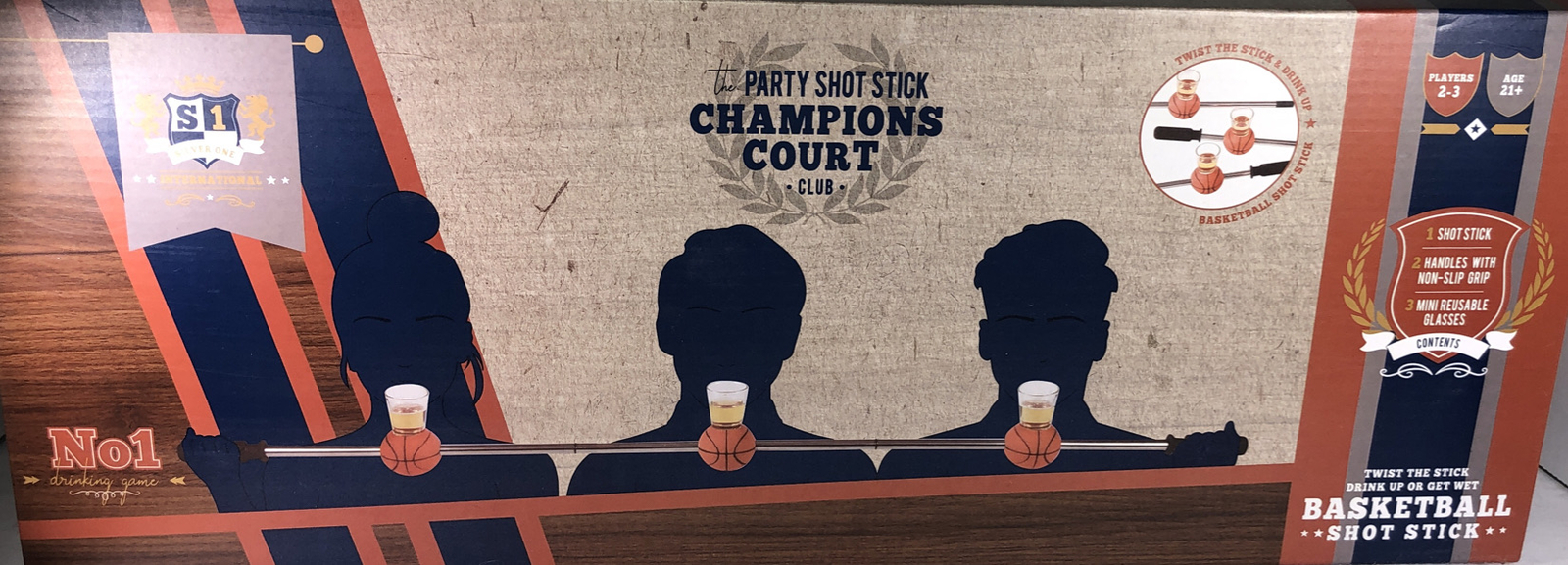 Party Shot Stick Champions Court Club Drinking Game Basketball Shot Glasses NEW