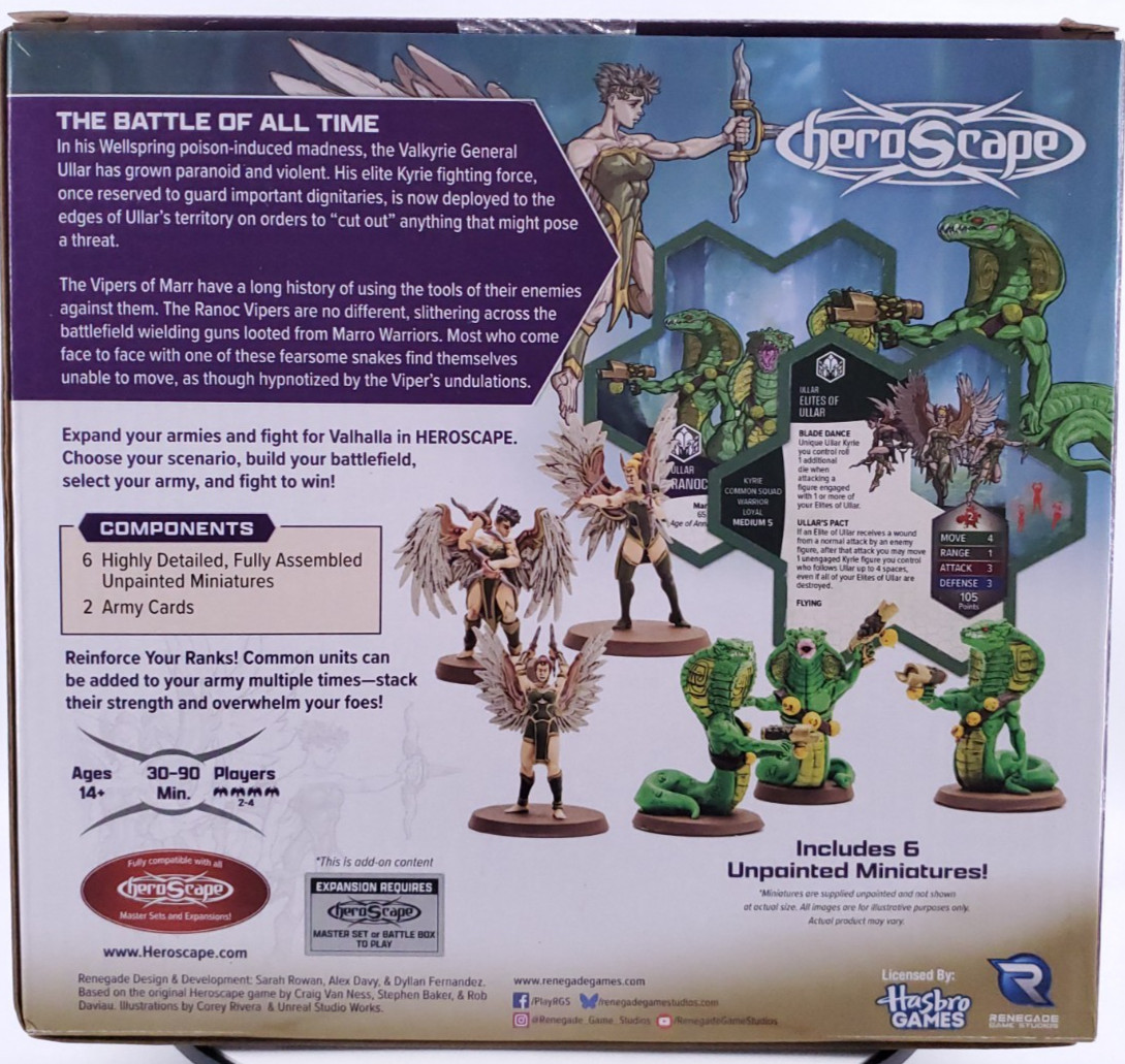 Heroscape Elites of Ullar and Ranoc Vipers Army Expansion Renegade Games