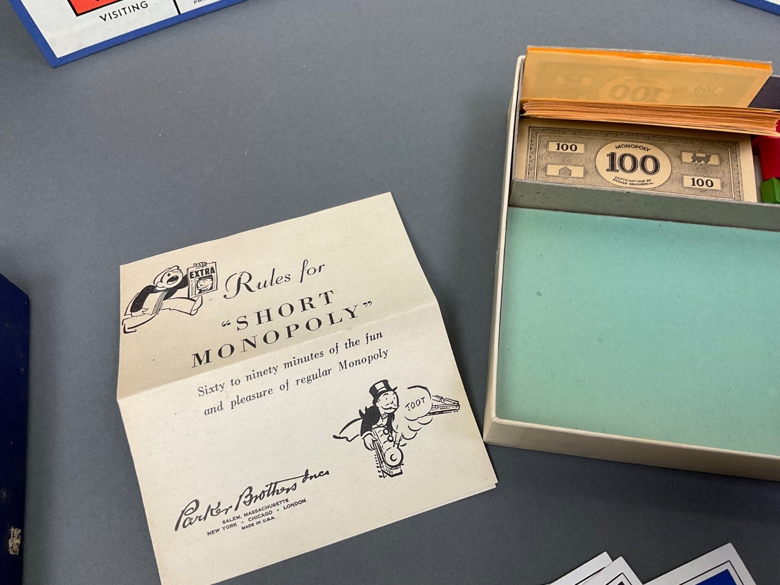 1935 Original Parker Brothers Monopoly Game 1st Edition? w/ wood pieces Complete