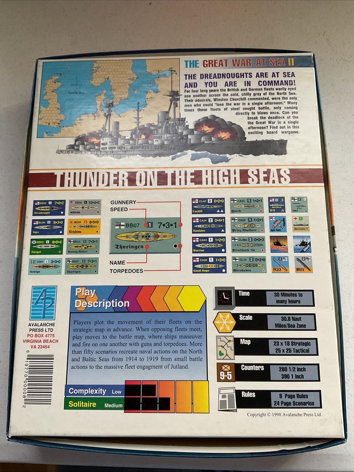 Avalanche Press Great War at Sea II North & Baltic Seas 1998 Unpunched