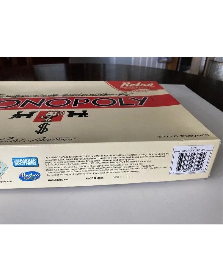 Monopoly Retro Series 1935 Edition Game Parker Brothers & Hasbro Kids B7743 8+
