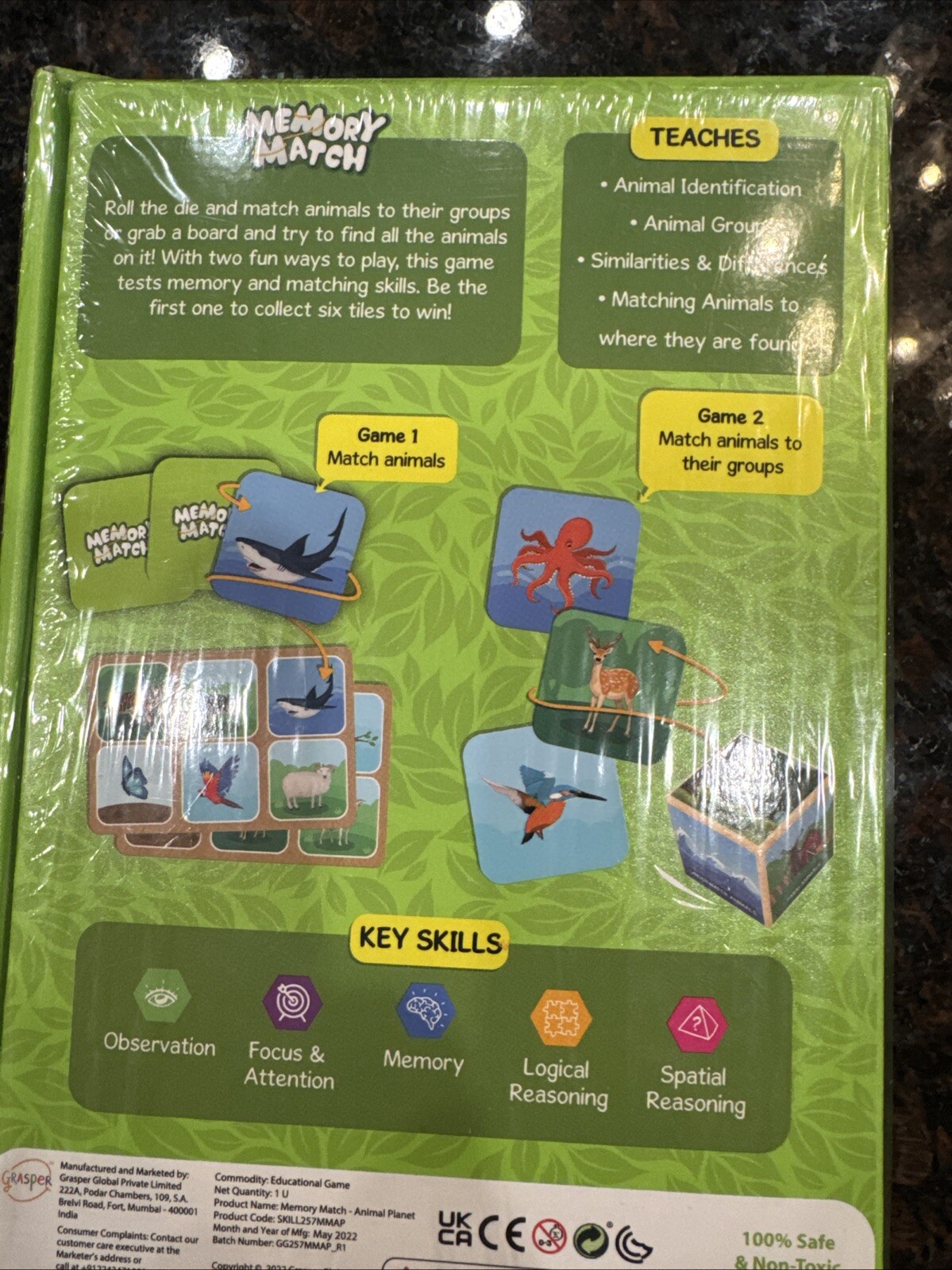 Skillmatics Board Game – Memory Match Animal Planet Fun & Fast 3-7 Years NIB