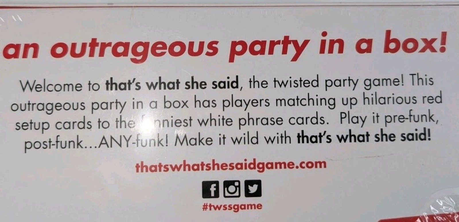 That’s What She Said The Twisted Party Game New Factory Sealed