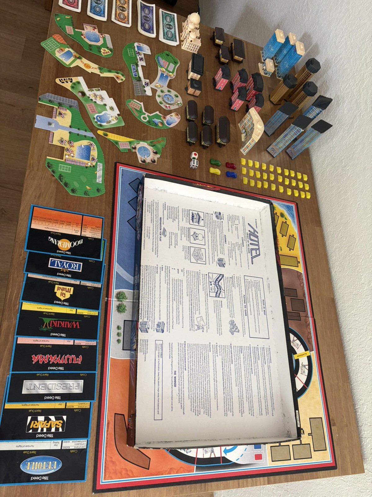 Vintage 1988 HOTEL Board Game Milton Bradley Real Estate Game 100% Complete