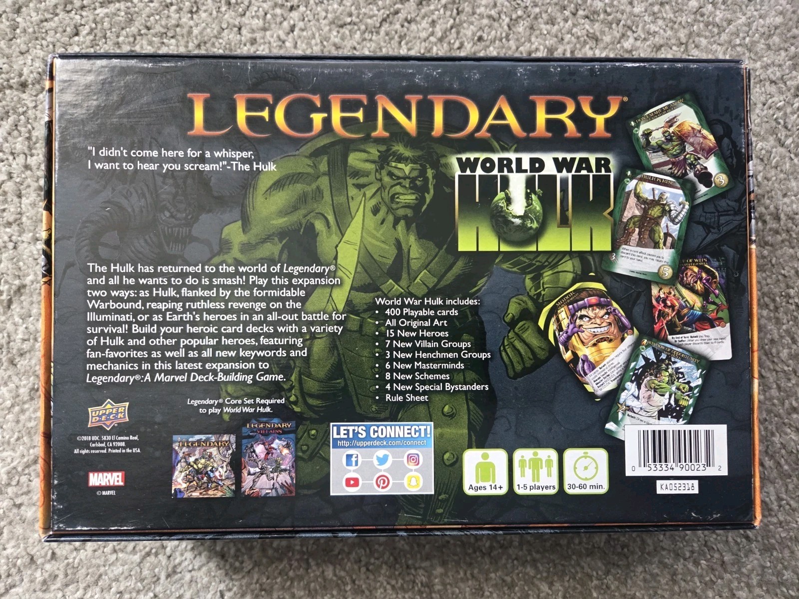 Upper Deck Marvel Legendary World War Hulk Card Game Expansion – Cards Sealed