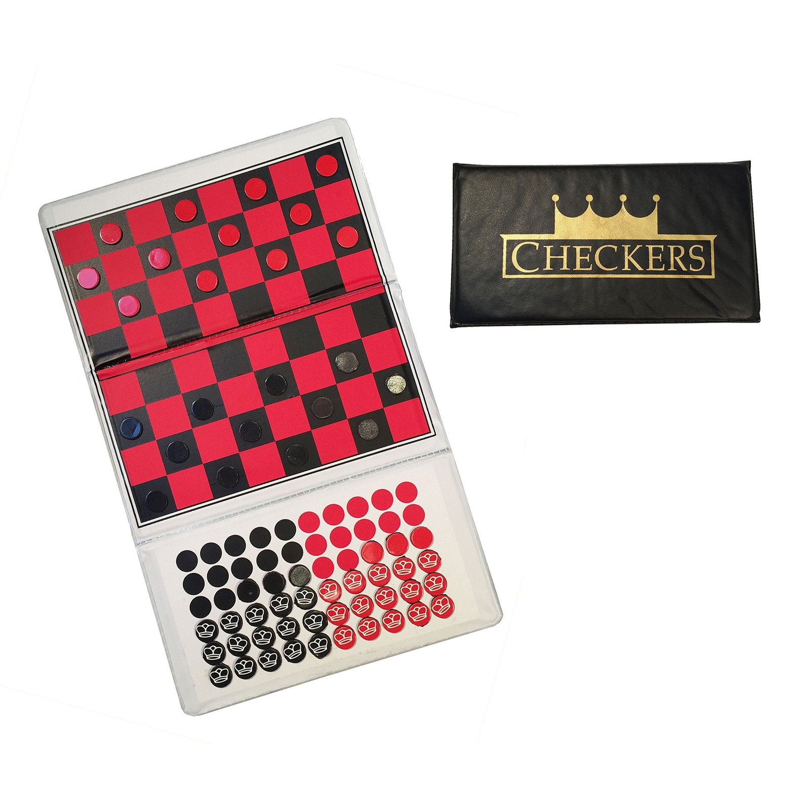 WE Games Travel Magnetic Checkbook Checkers – Trifold 5.75 in.