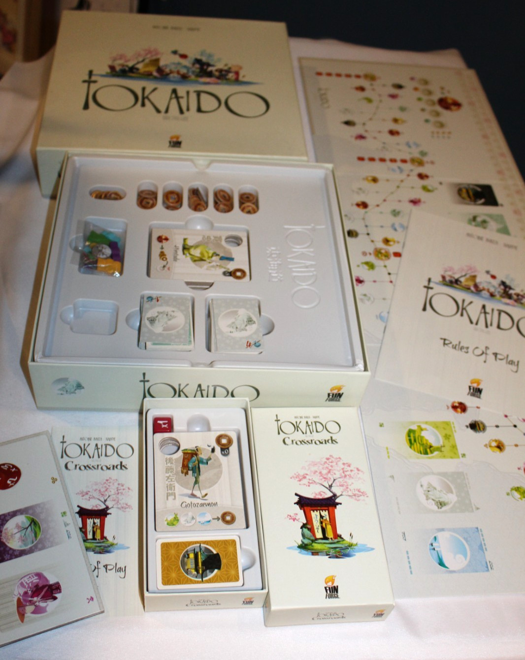 UNUSED Tokaido Board Game & Crossroads Expansion Fun Forge 2014 Antoine Bauza