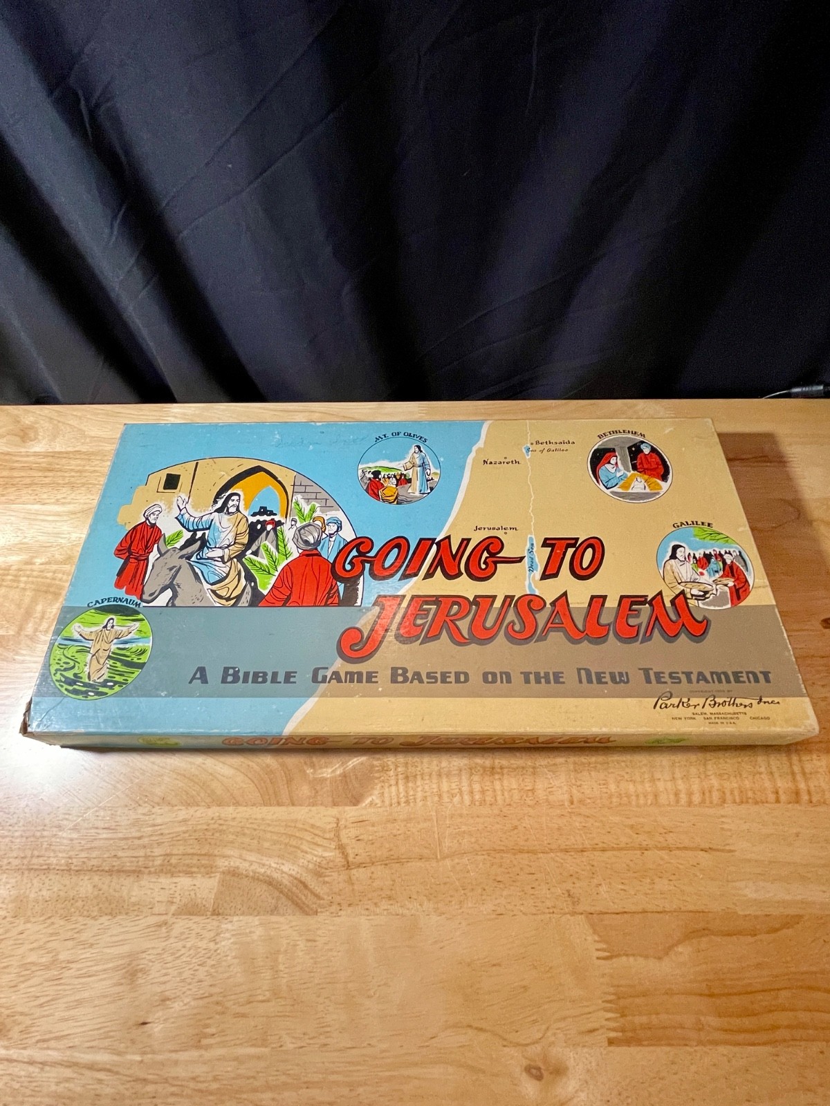 Vintage 1955 Parker Brothers “Going to Jerusalem” Bible Game – Complete