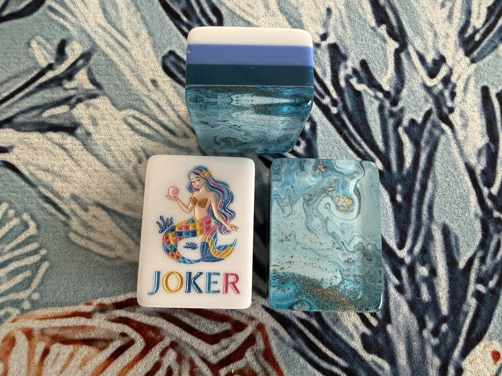 NEW Luxury Ocean Mermaid Mahjong Set 160 Acrylic Tiles Carry Bag Dice Premium