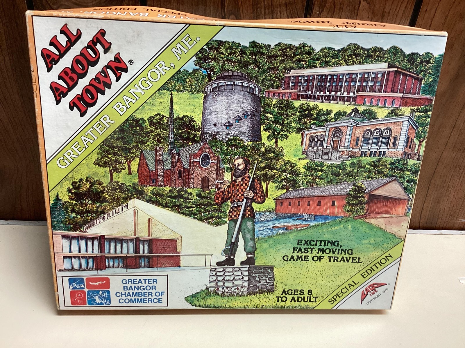 Vintage All About Town Greater Bangor Maine Board Game 1979 Map Multicolor
