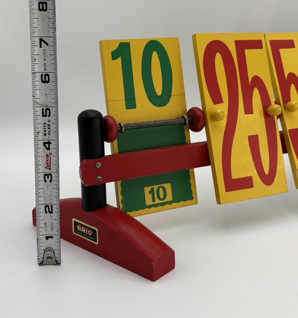 Vintage BRIO Wooden Flip Scorekeeper Table Target Game Counter Sweden MCM Nice!