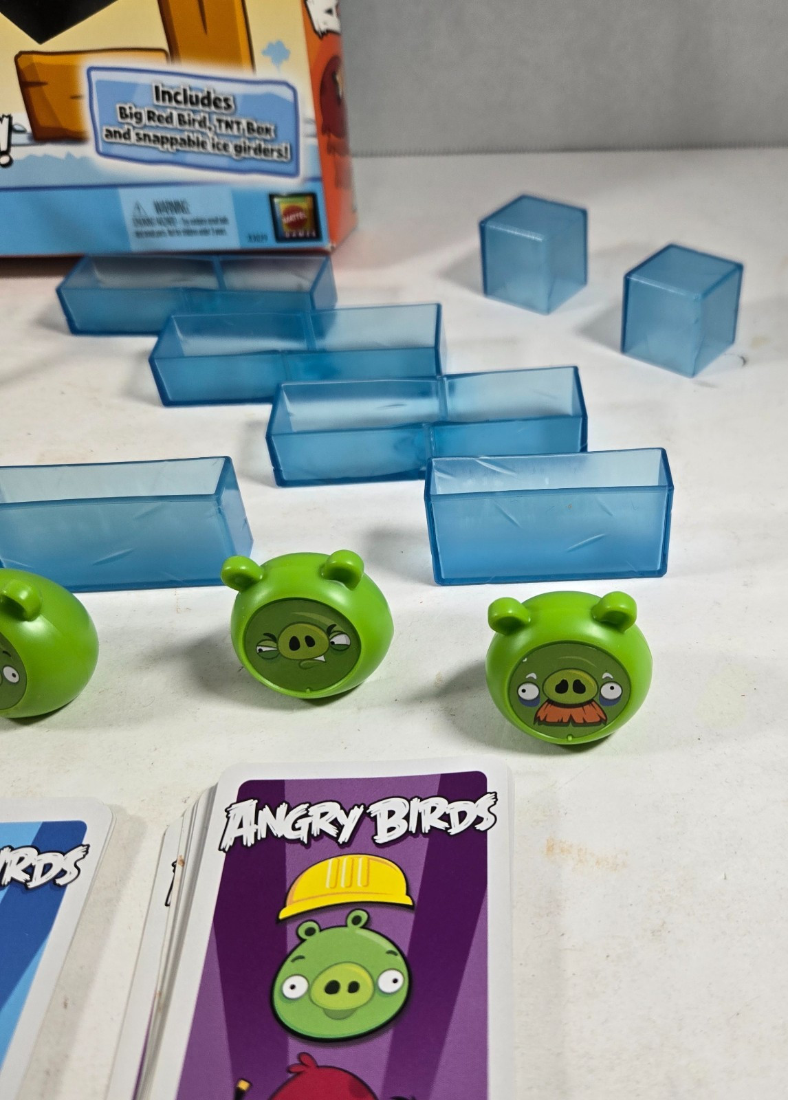 Mattel ANGRY BIRDS On Thin Ice Board Game 95% Complete MISSING 2 lg girders, TNT