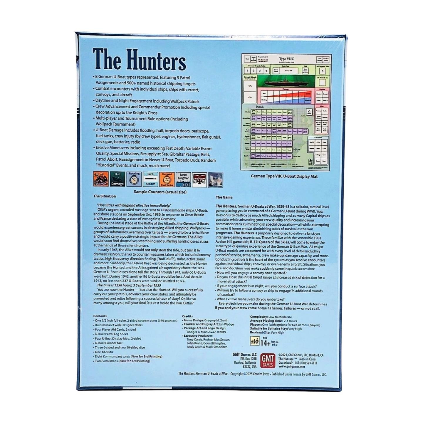 The Hunters: German U-boats at War 1939-43, 4th Printing by GMT Games – SEALED