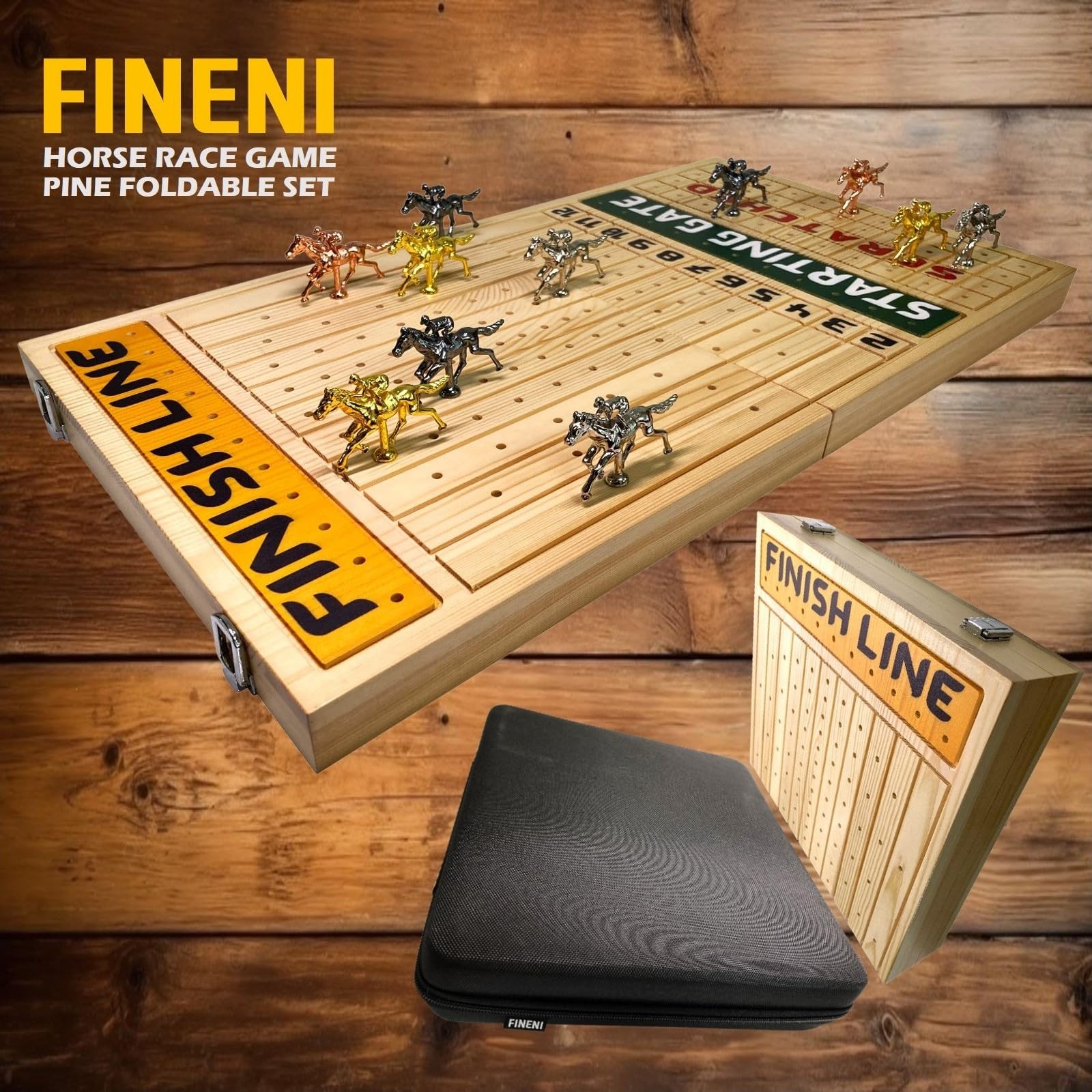 Horse Racing Game for Adults, Foldable Horse Race Board Game with 11 Luxuriou…