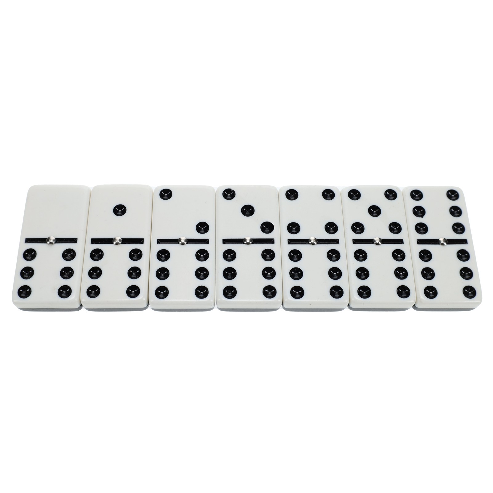 WE Games Two-Toned Black & White Double 6 Dominoes with Spinners – Club Size
