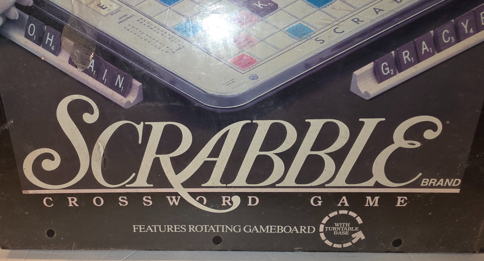 Scrabble Crossword Game Deluxe Edition Turntable 4034 1989 Milton Bradley Sealed