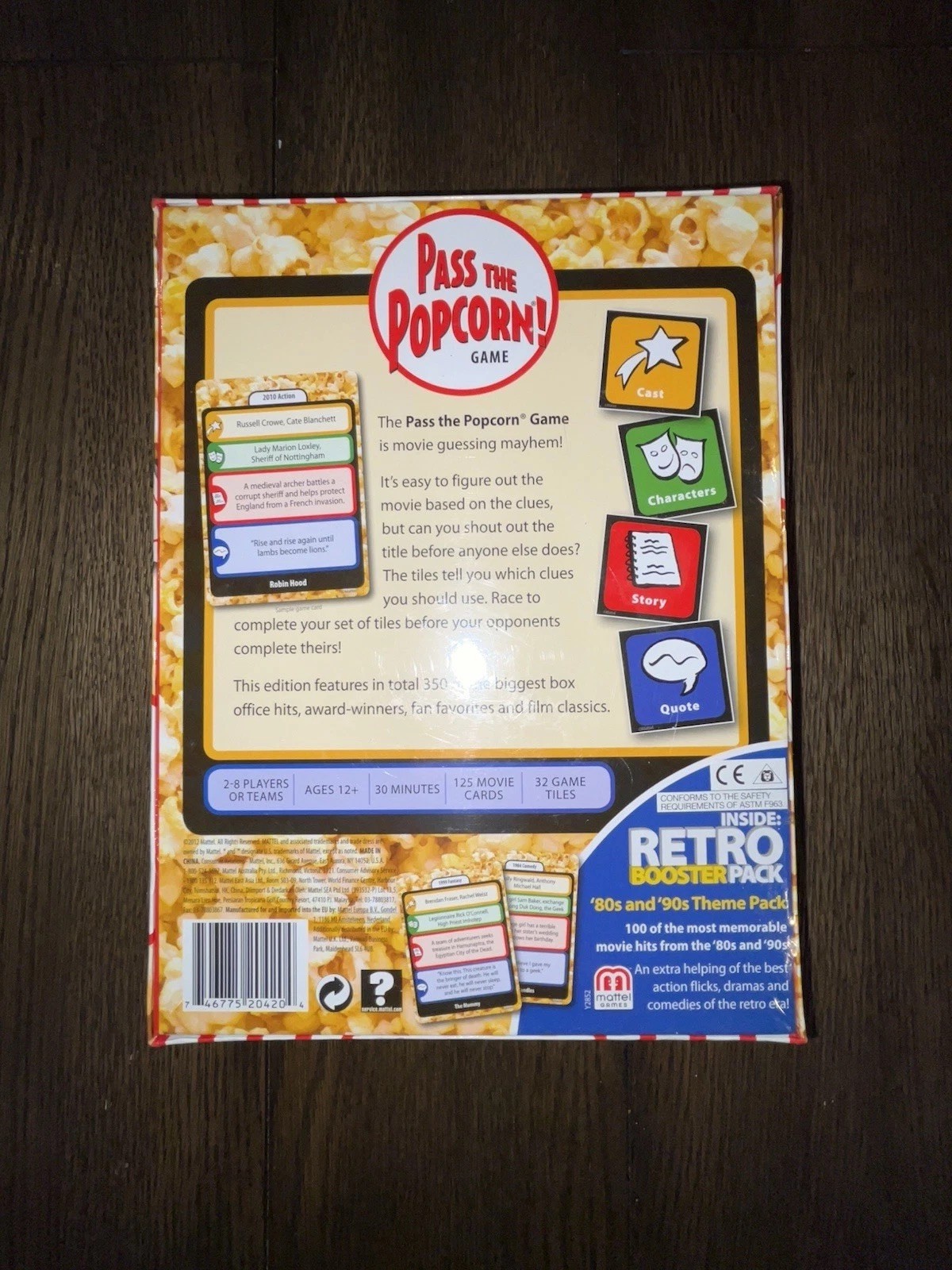 Mattel – Pass the Popcorn (Movie Trivia Family Party Game) – New / Sealed