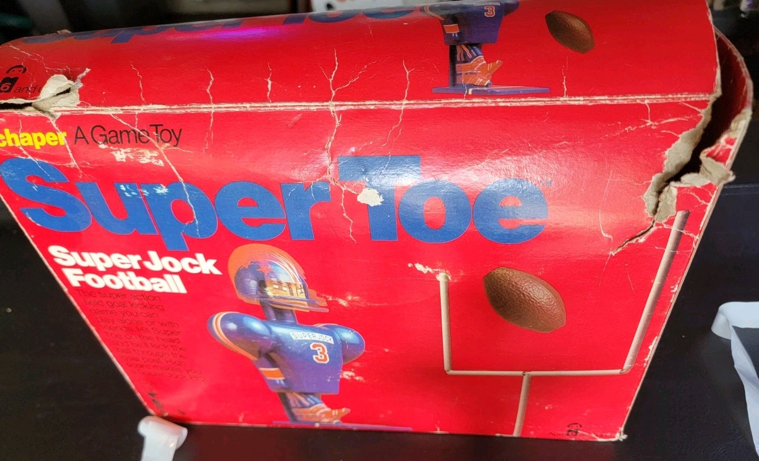 Vtg Schaper Super Jock Toe Football Game 1975 Kicker Toy Original Box TOY SPORTS