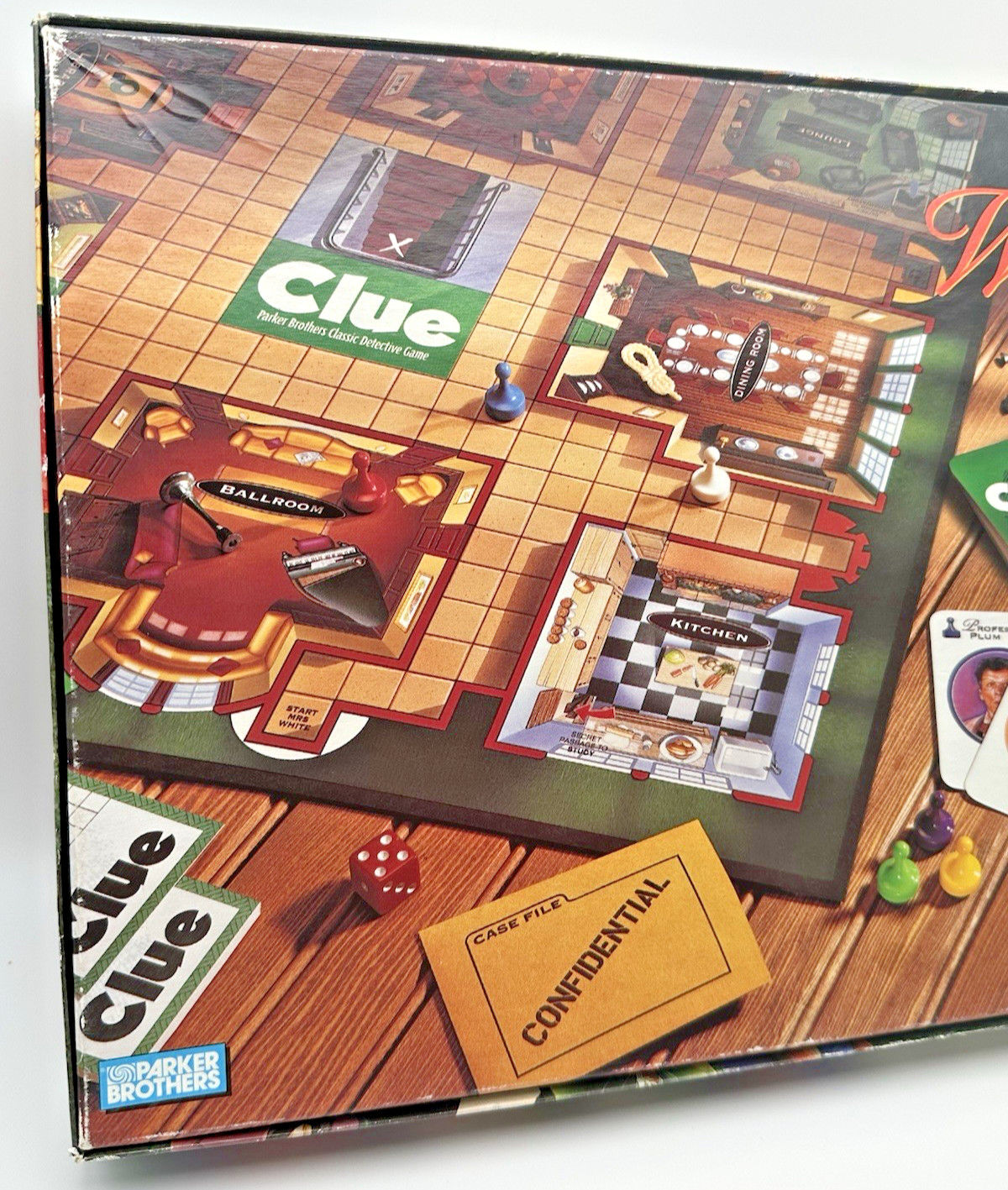 VTG 1998 CLUE Board Game Parker Brothers Hasbro 100% Case Cards Board PARTS