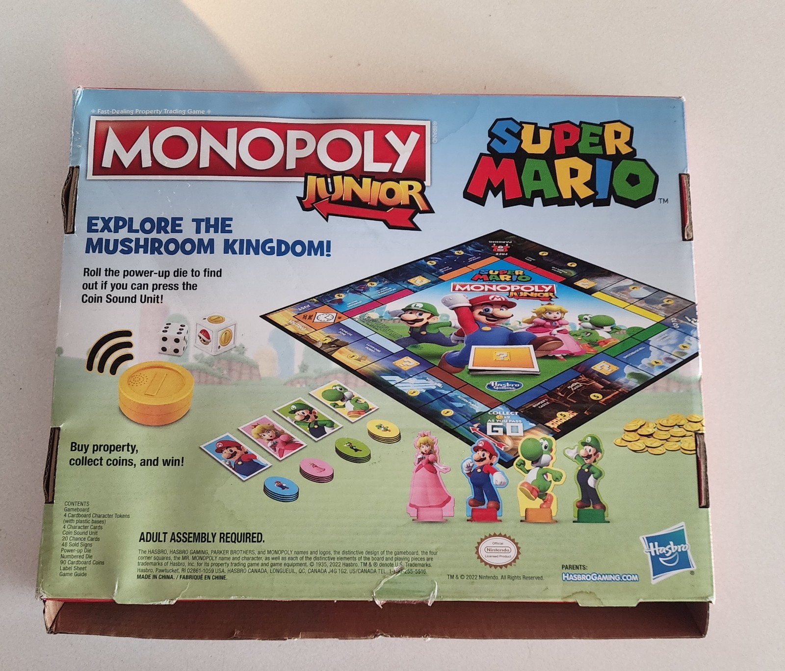 Monopoly Junior Super Mario Edition Board Game, Fun Kids’ Ages 5 and Up, Explore