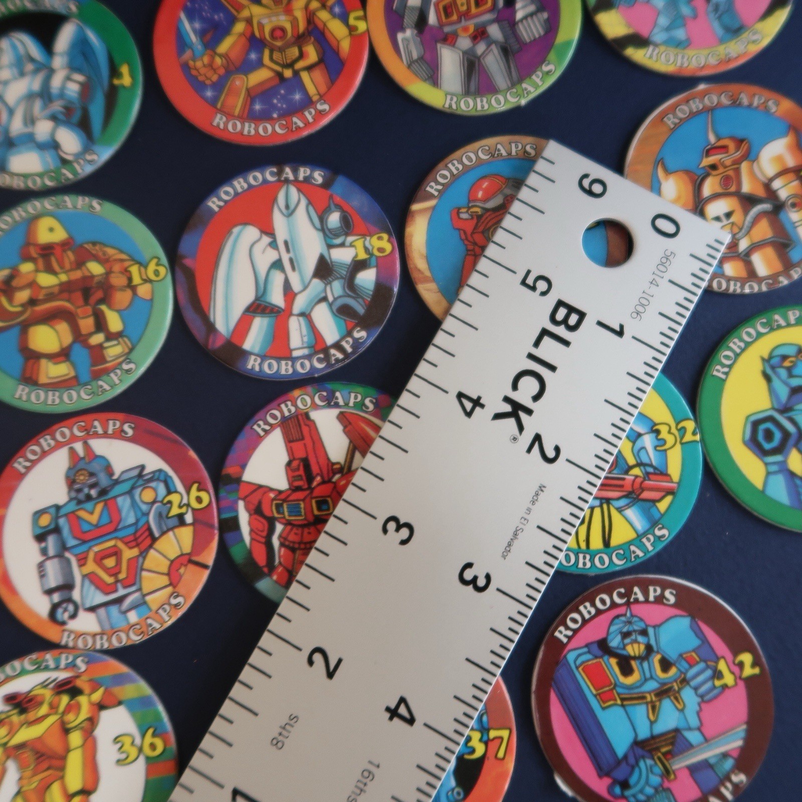 Vtg 90s Robocaps Pogs Milk Caps Lot- Go Bots Transformers Zbots Japan Robots