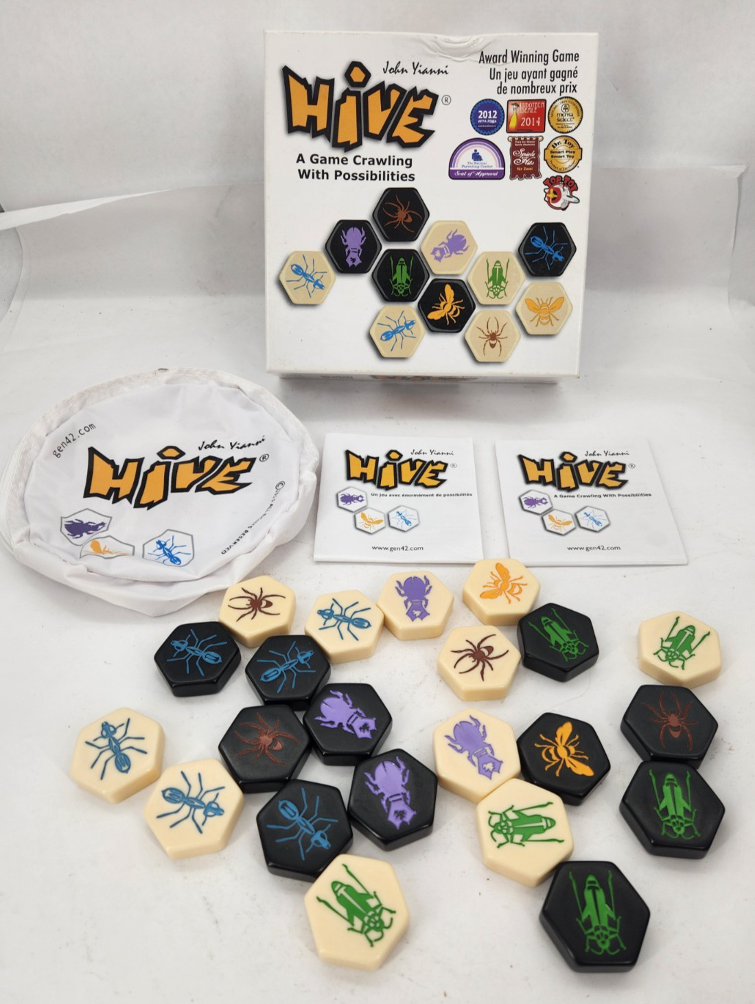 HIVE Tile Board Game COMPLETE John Yianni – Smart Zone Games