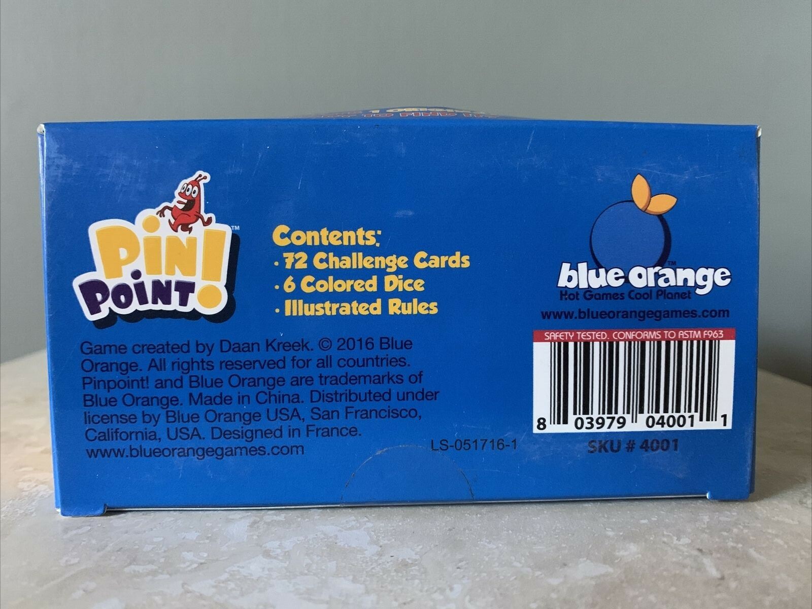 PIN Point! Blue Orange Smart Race Game Match Card Patterns 1-6 Player Age 7+ NEW