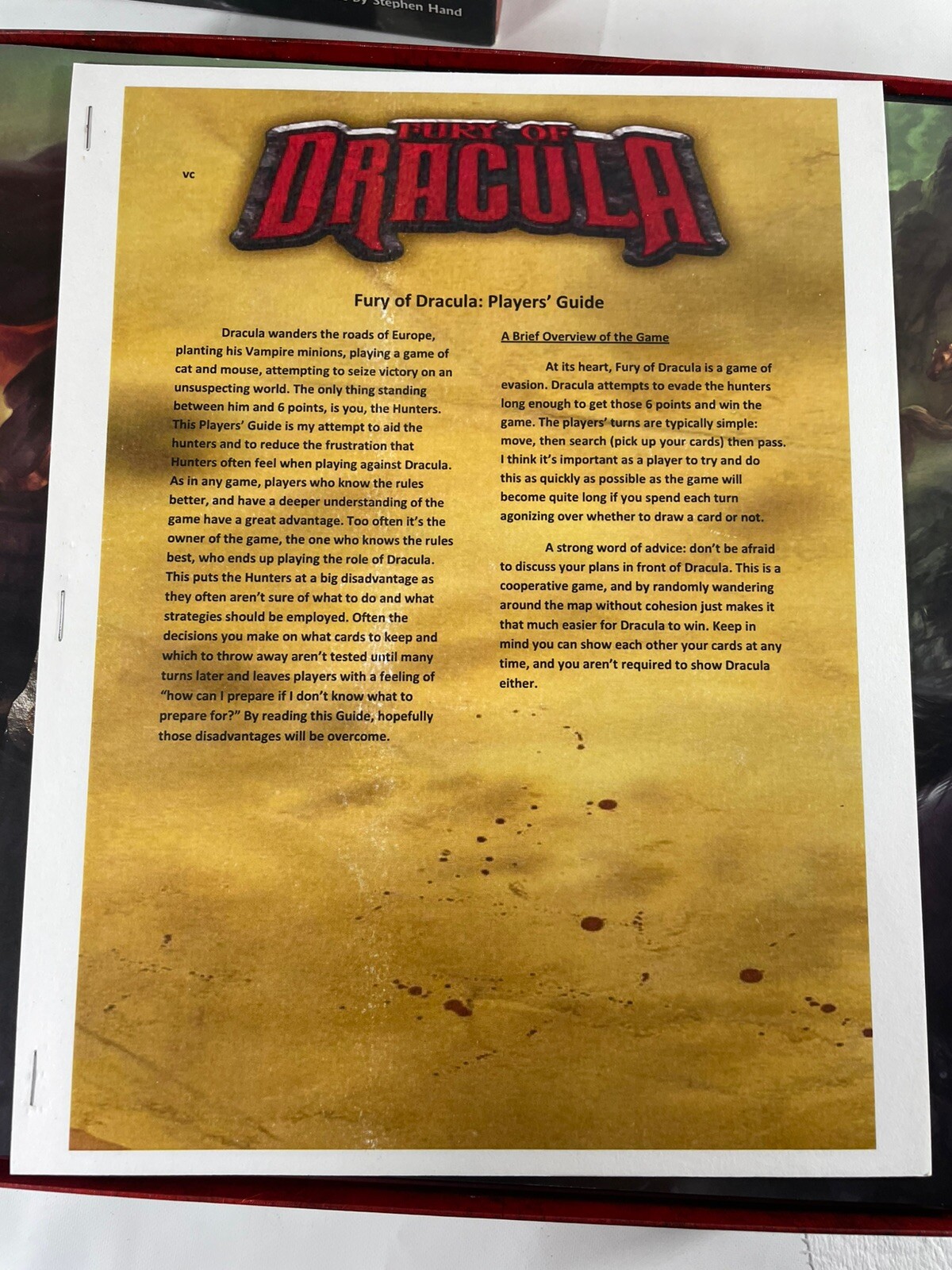 Fury of Dracula Board Game 2nd Edition 2005 Horror Gothic Complete Excellent