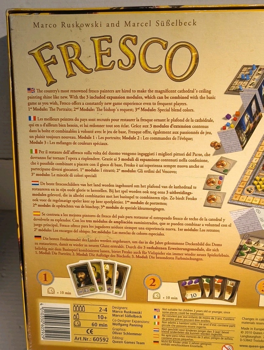 Fresco Board Game Queen Games Renaissance Strategy Award-Winning FREE SHIPPING