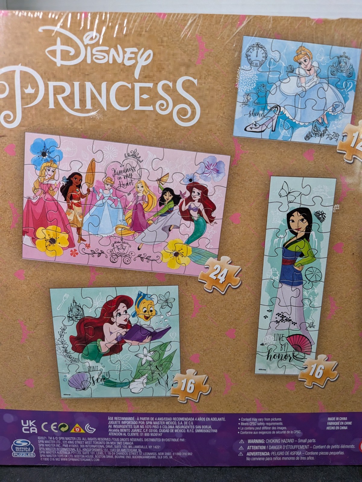Disney Princess 7 Wood Puzzles Age 3+ Spinmaster Brand New!