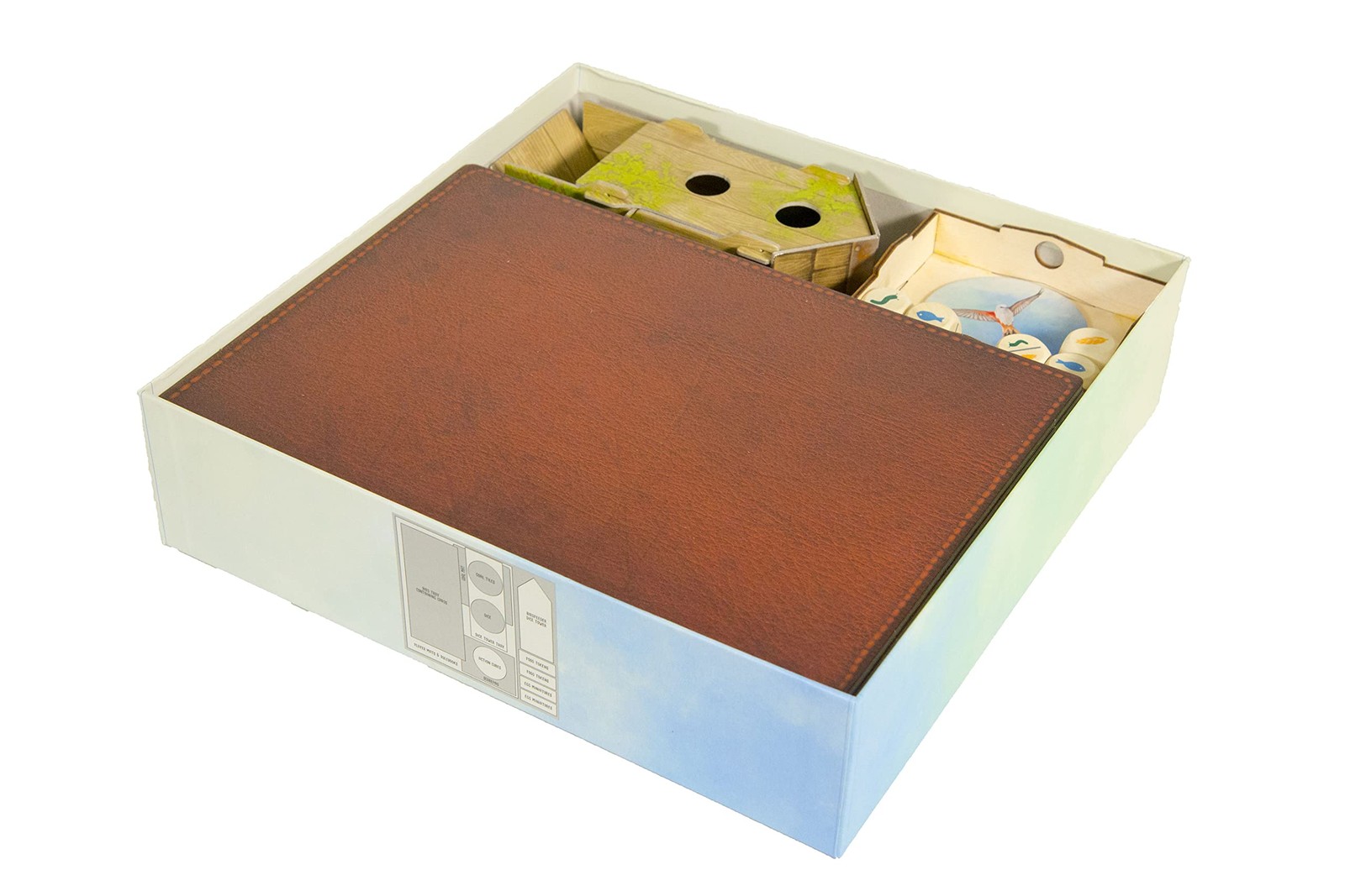 Game Organizer with Wingspan – Wooden Game Organizing Box with Multiple Trays