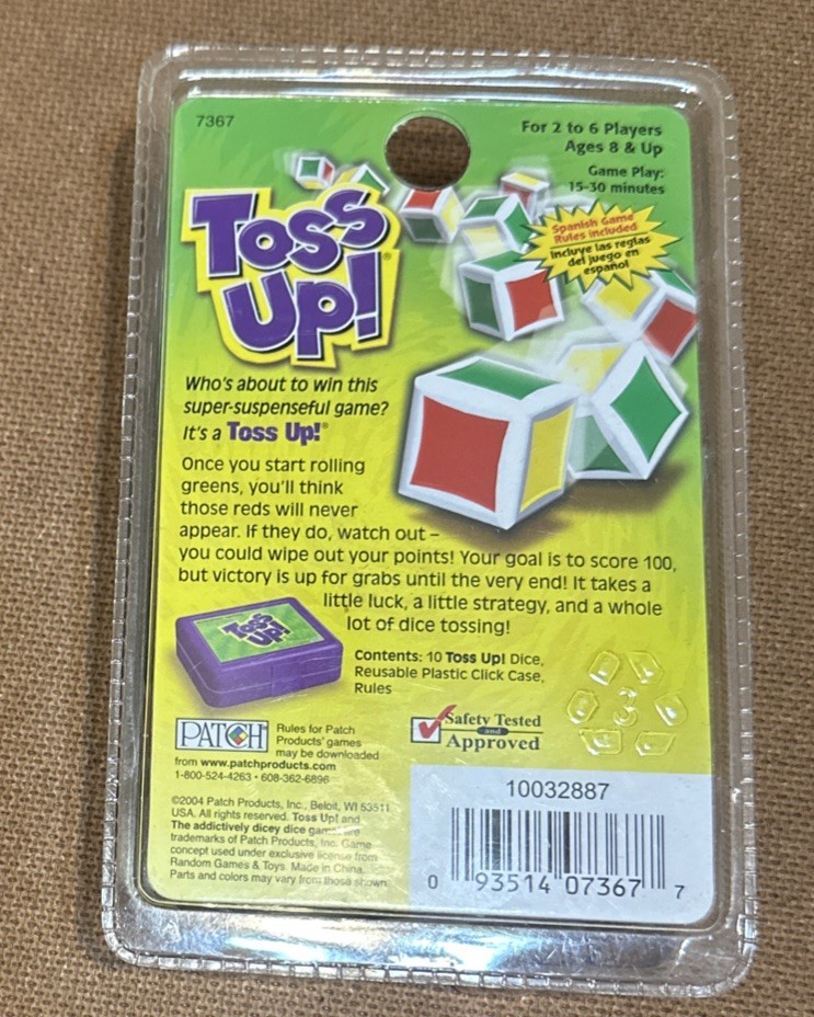 NEW – Toss Up! The Addictively Dicey Dice Game Patch Products 2004 Free Shipping