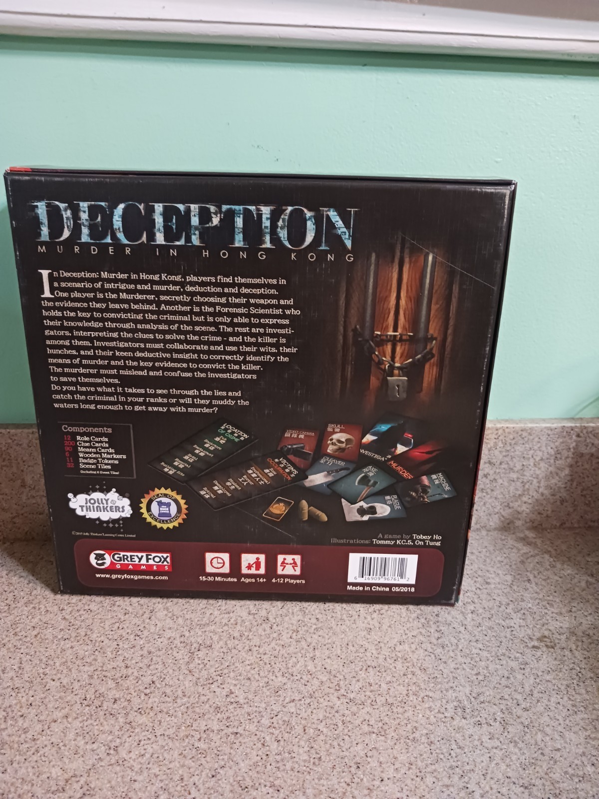 Grey Fox Games Deception Murder in Hong Kong Board Game Social Deduction UNUSED