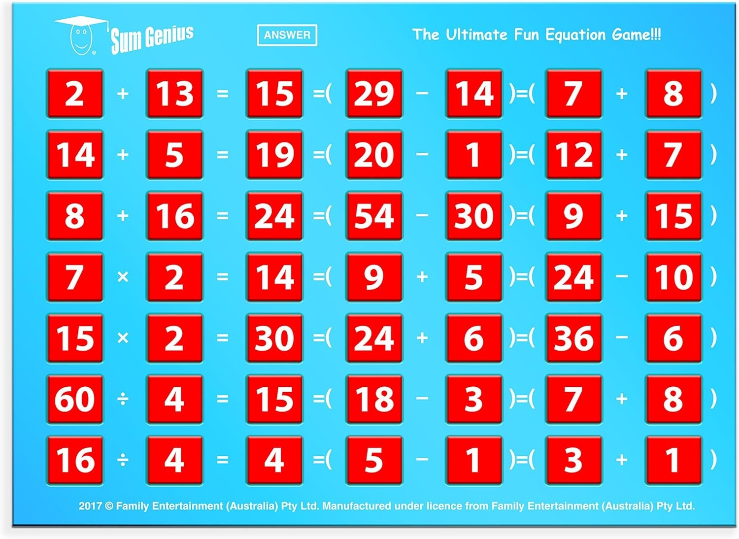 Livevie Sum Genius Math Board Game for Kids Ages 7+, Fun Educational Puzzle