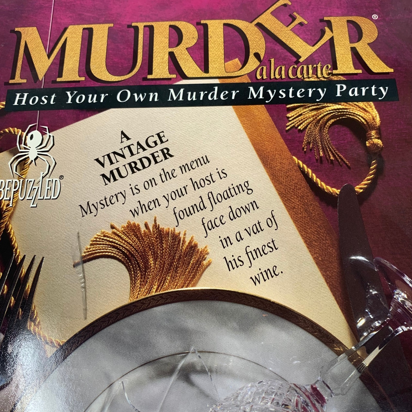 Vintage NEW 1994 Murder A La Carte Party Game Sealed BePuzzled Dinner Mystery