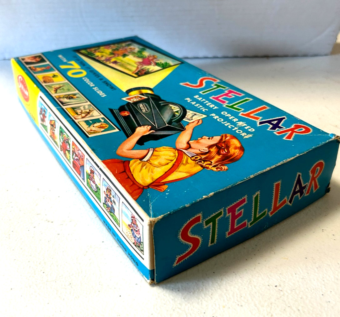 Vintage 1960s Stellar Battery Operated Toy Projector Slides No 8106 Hong Kong