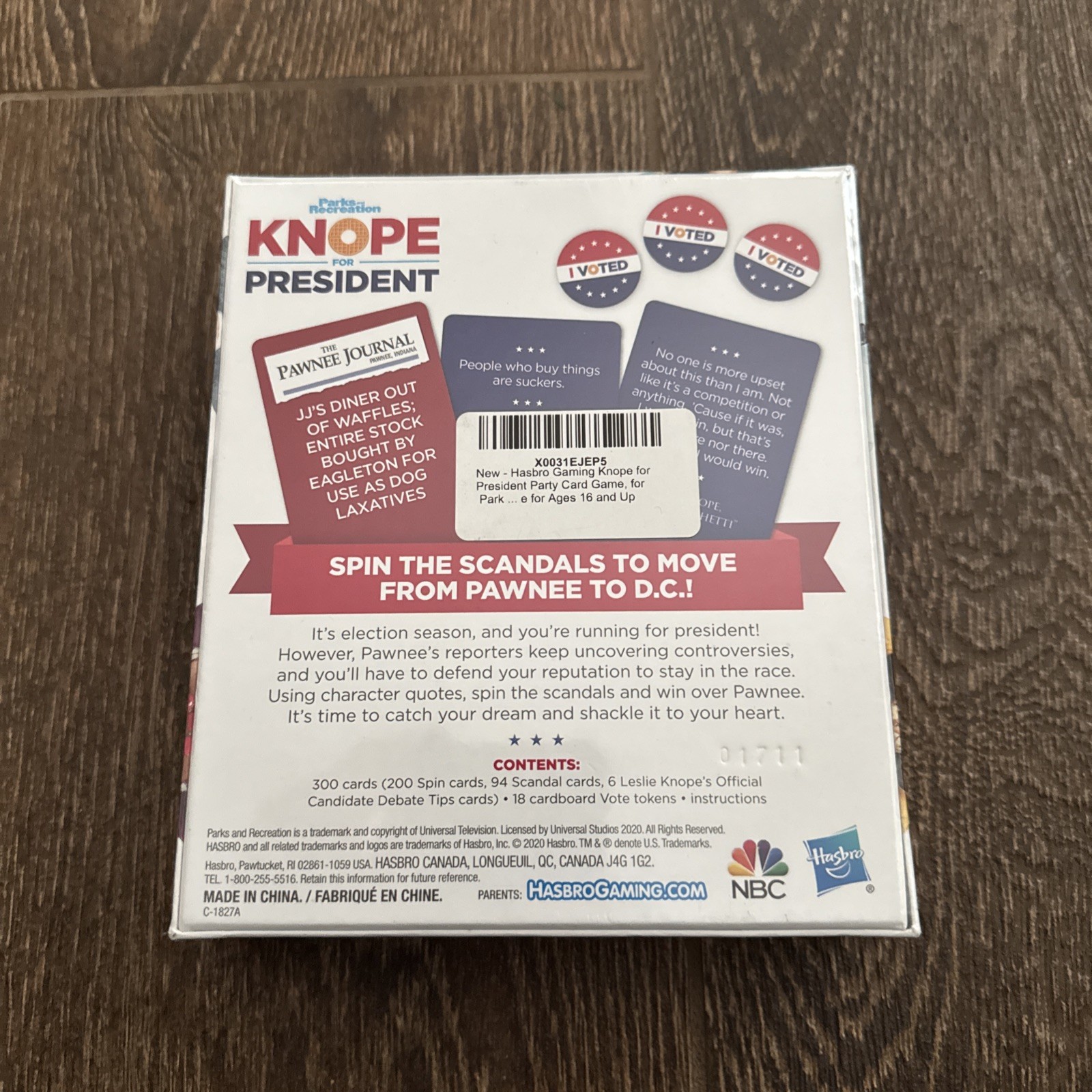 NEW Hasbro Parks & Recreation Party Card Game KNOPE For President 2020 SEALED