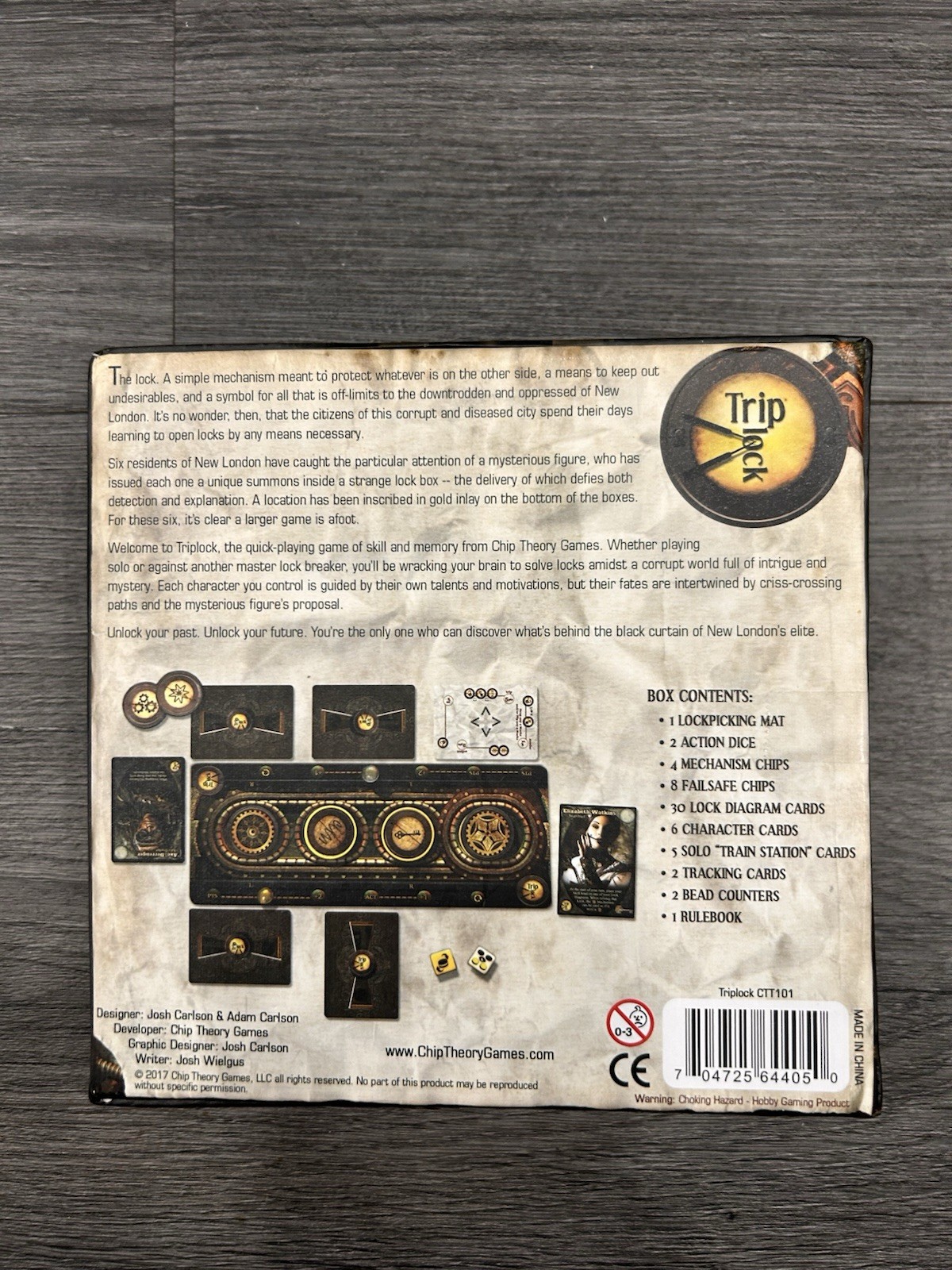 Triplock A Game By Adam & Josh Carlson Chip Theory Games Complete Open Box NEW!