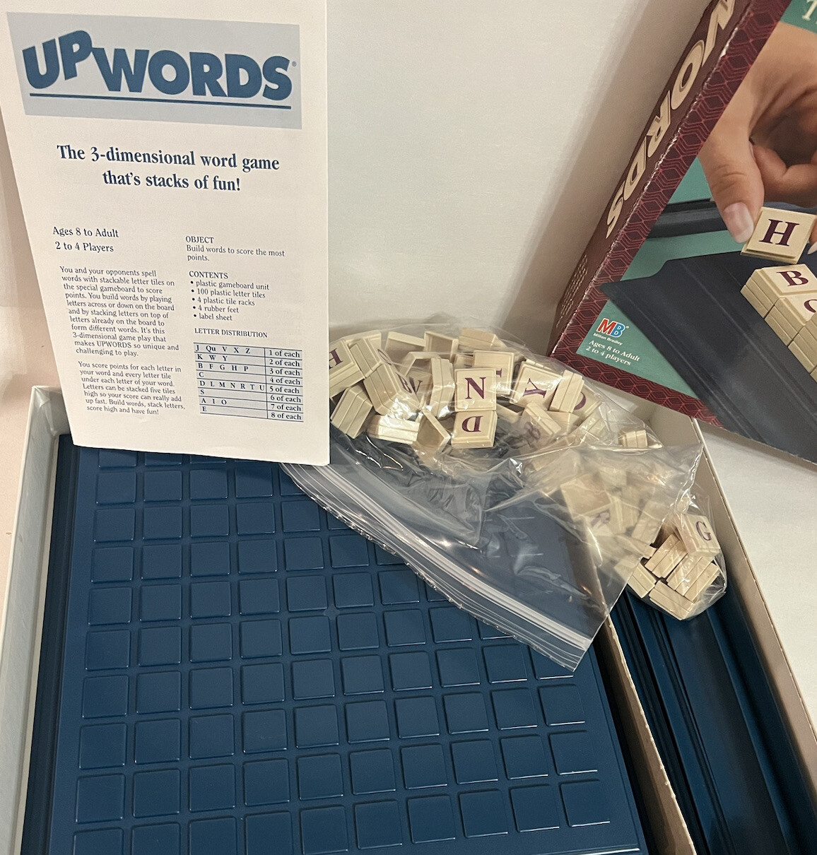 UpWords 1997 3Dimensional Complete Word Game Expanded 10×10 Grid Ages 8 To Adult