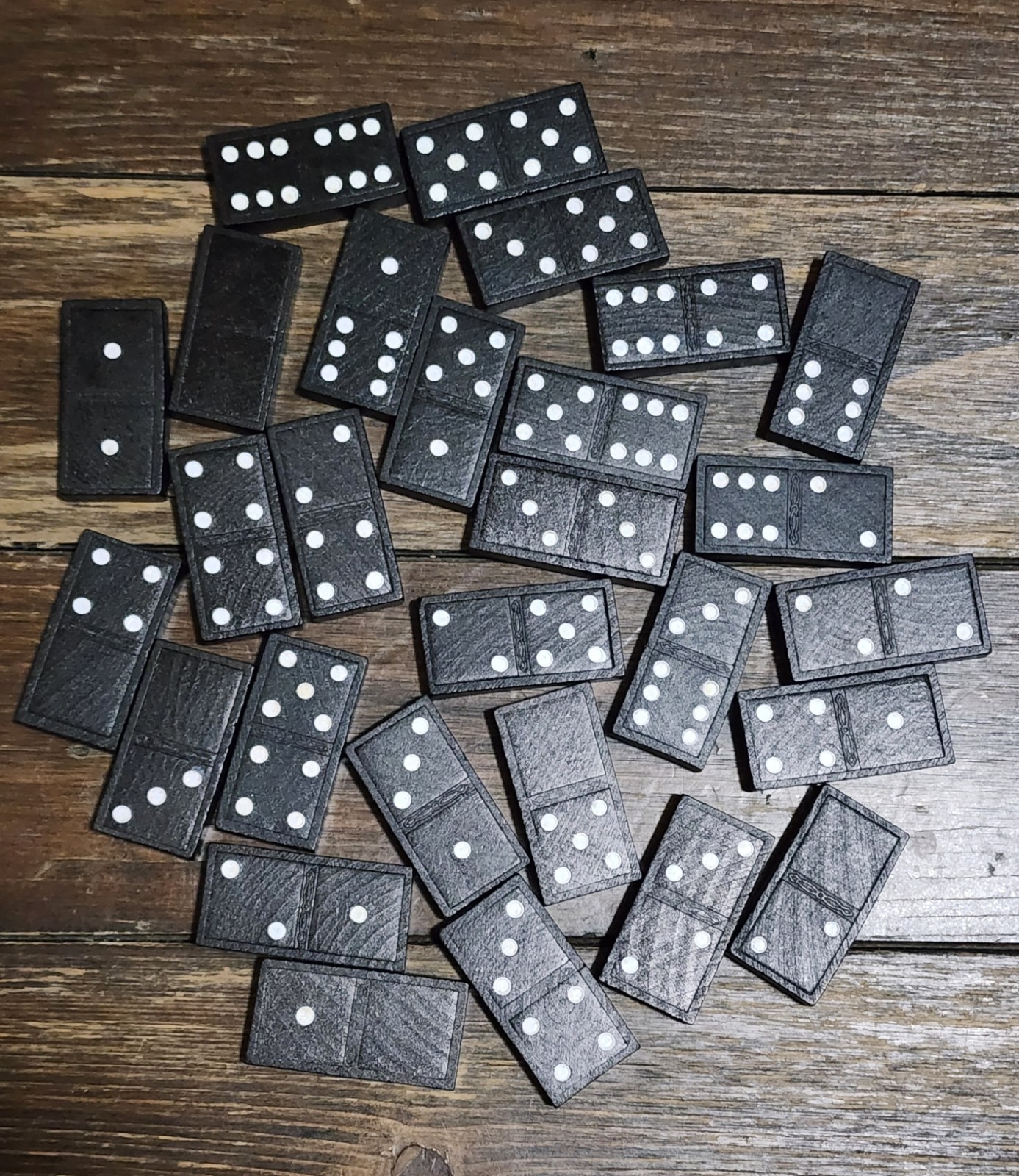 Pressman Wooden Double Six Dominoes Multiple Player Game (1983)