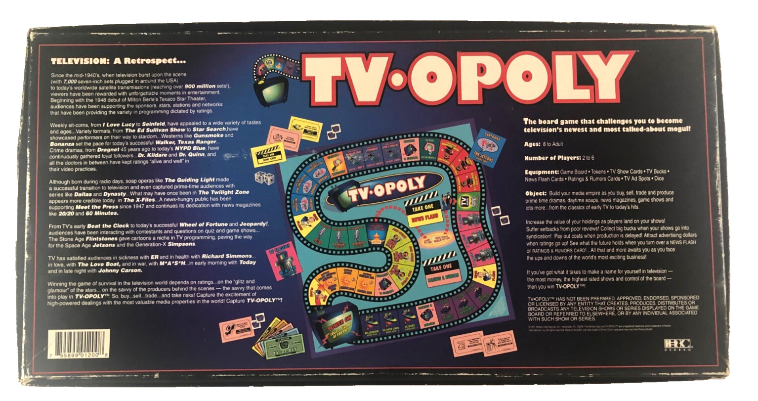 1997 TV Guide TV-OPOLY the Media Mogul Board Game for Everyone