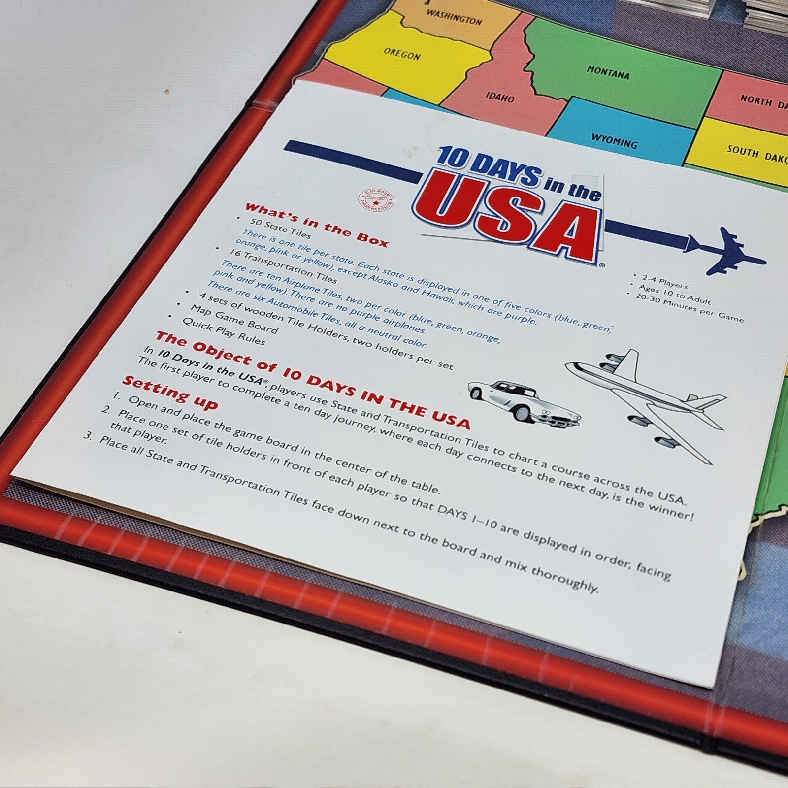 10 Days In The USA Board Game Out Of The Box Publishing 2003 Complete Pre-owned