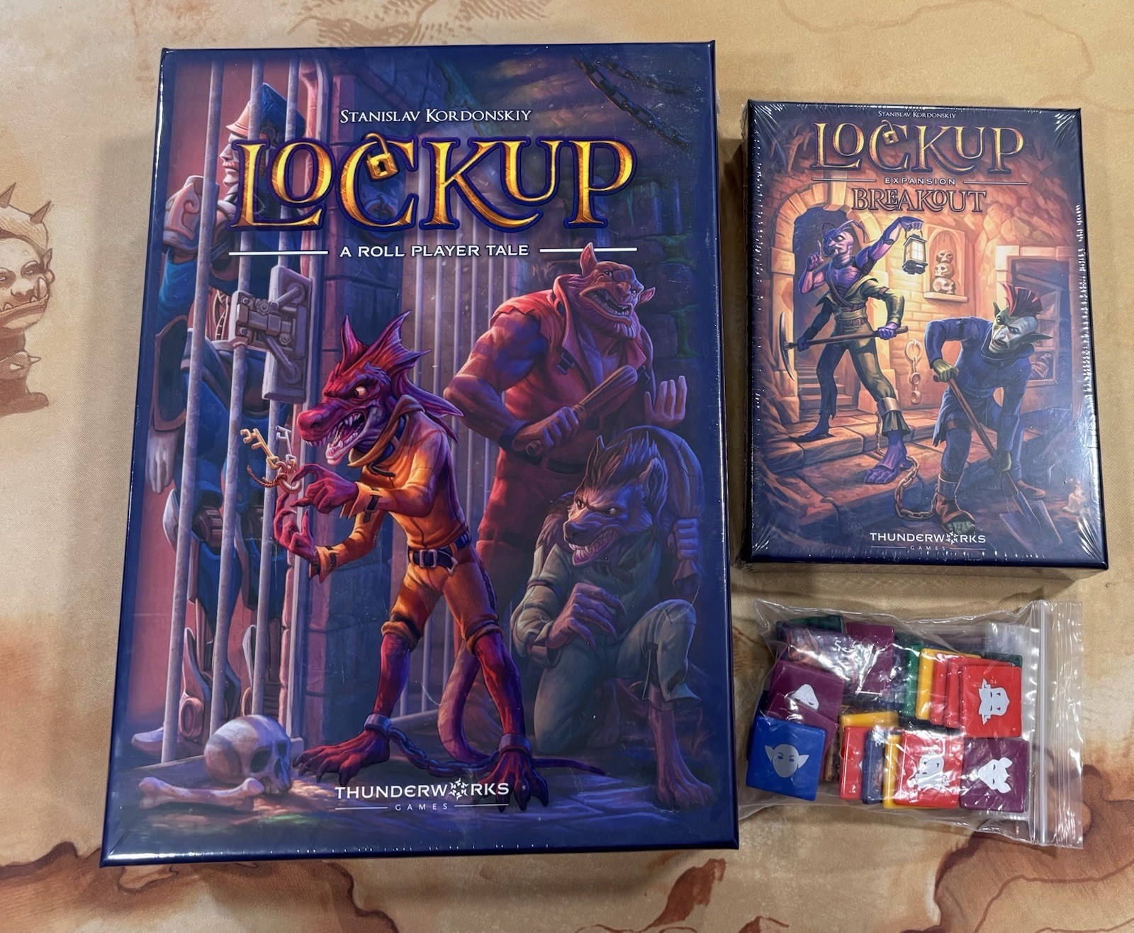 Lockup: A Roll Player Tale Board Game + Breakout Expansion + Acrylic Tiles *NIS*